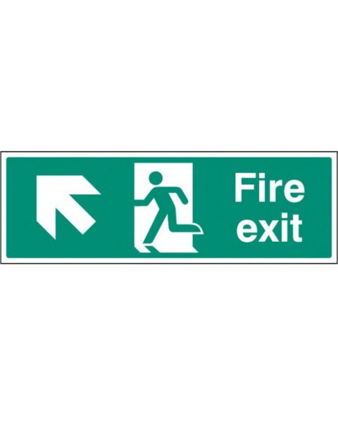 Fire Exit Up and Left Rigid Plastic - 3 sizes 